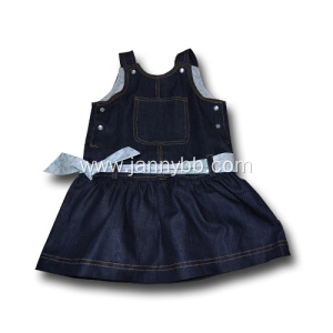 cotton black denim overall dress